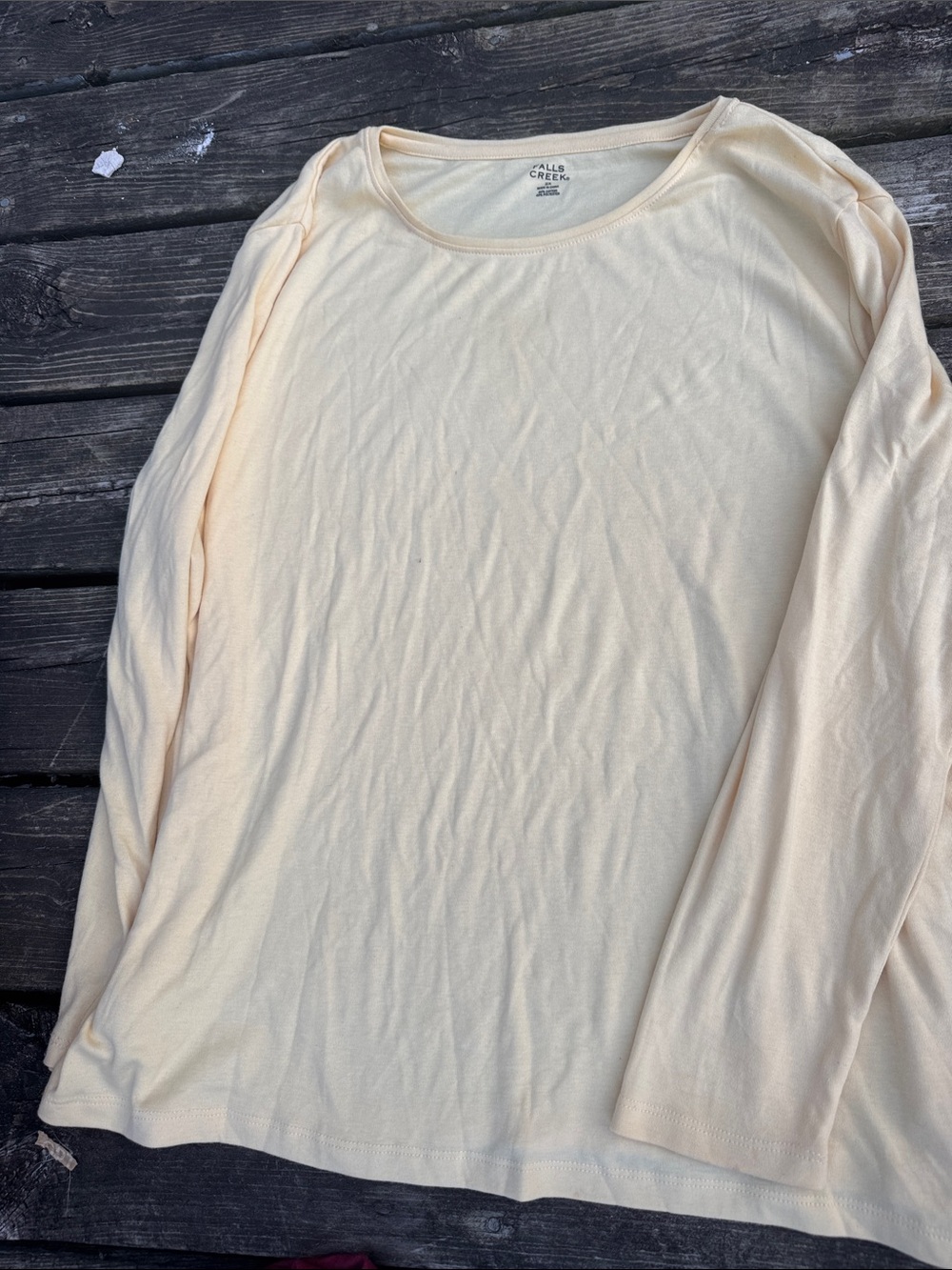 Falls Creek Long-Sleeve Scoop Neck Tee in Light Yellow